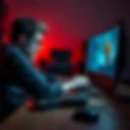 A gamer sitting at a desk with a disappointed expression, looking at their computer screen showing a failed early access game, with a wallet open beside them.