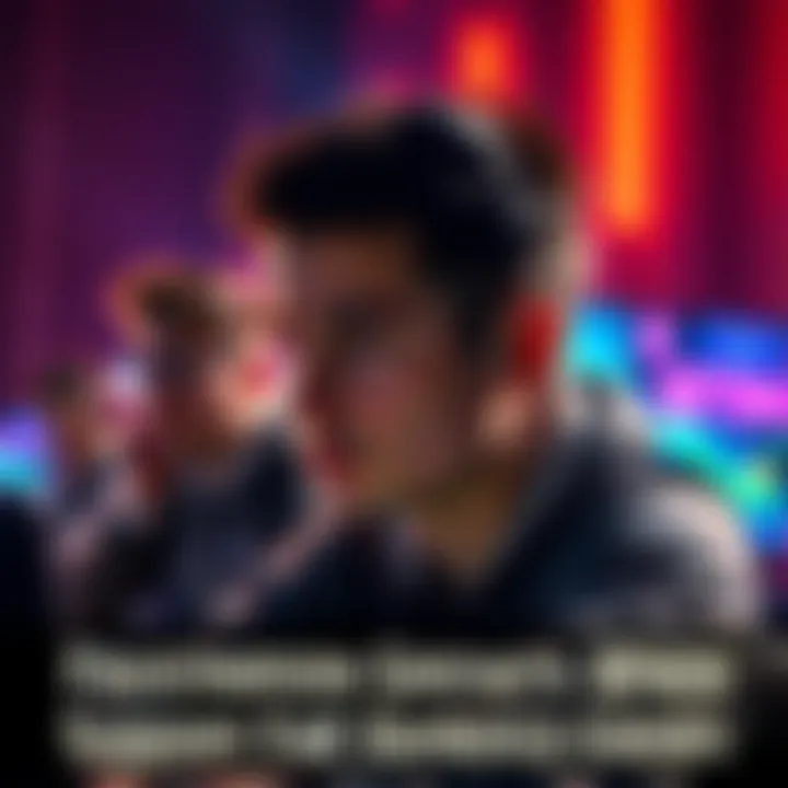 A gamer looking frustrated while playing, with teammates in the background appearing disengaged