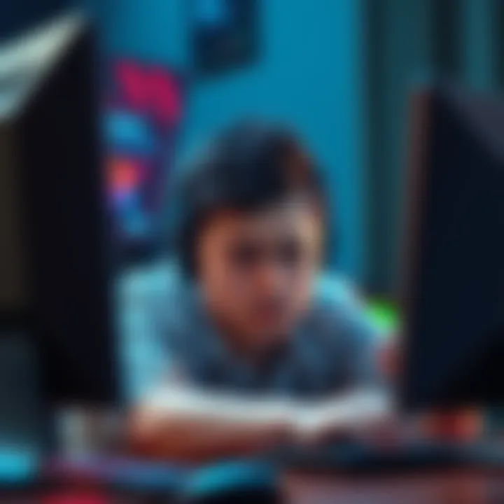 A gamer looking frustrated while trying to play Trove on their computer, showing error messages on the screen.