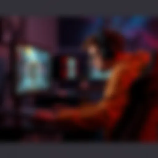 A gamer sitting at their computer looking frustrated while uninstalling a game, with a focus on the screen showing PvP elements, conveying a longing for PvE gameplay.