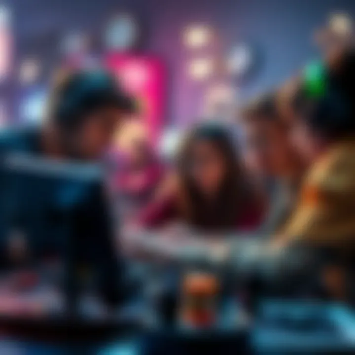 A group of gamers expressing frustration over quick defeats in the Matriarch-Queen event, with visible signs of dissatisfaction as they gather around their screens.