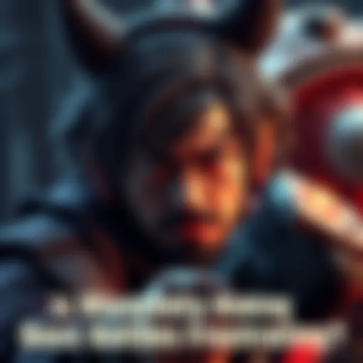 A gamer struggling with a tough boss battle, showing intense concentration and frustration in a dark fantasy setting