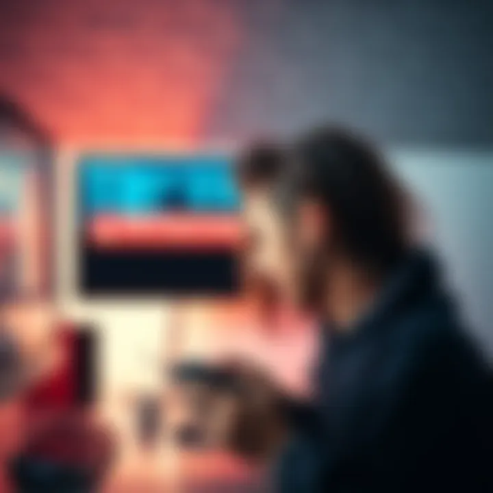A person with a worried expression holding a computer mouse, staring at a screen showing an error message about an invalid key purchase.