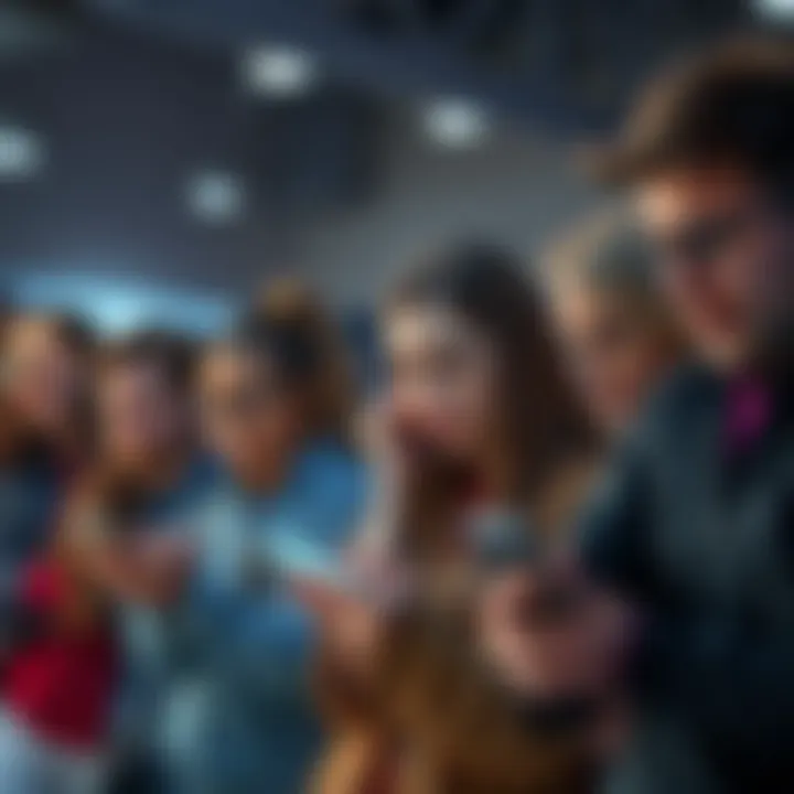 Group of unhappy customers looking at their devices, showing disappointment over subscription price hike