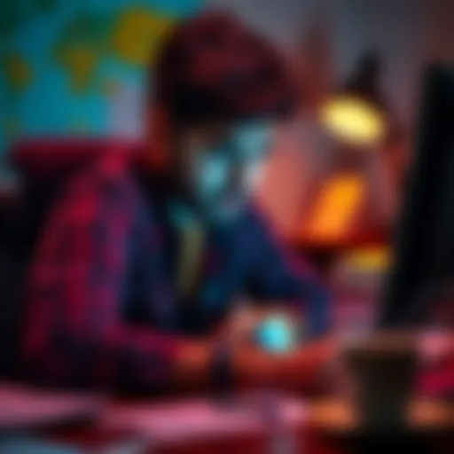 Hasan showing frustration while looking at his computer screen, surrounded by notes and coffee, representing the pressures of being a content creator.