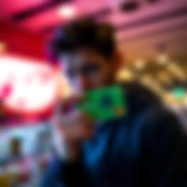 A person looks disappointed while holding a $30 card that won't work with their account, expressing frustration.