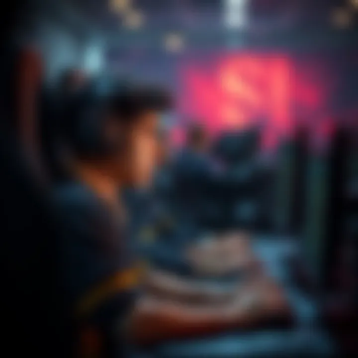 A Dota player looking frustrated while waiting in a game queue on their computer