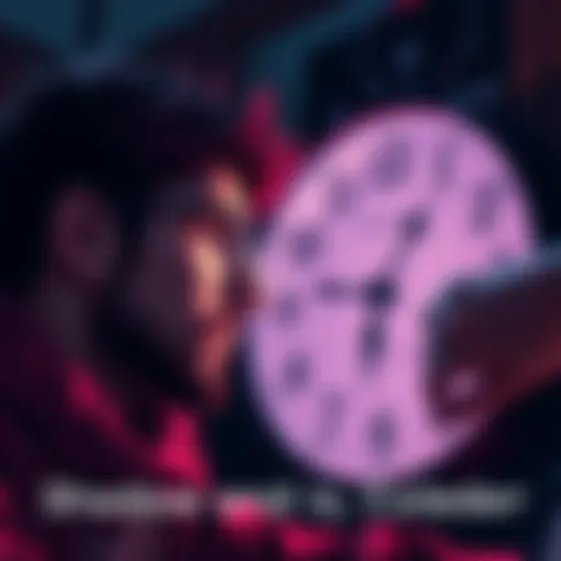 Frustrated fan looking at a clock A person showing frustration while staring at a clock, symbolizing impatience for the Shadow and Order release.