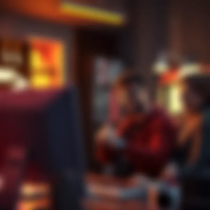 Frustrated fans discussing character treatment Group of fans expressing anger about a character's treatment in front of a computer, discussing in an online forum