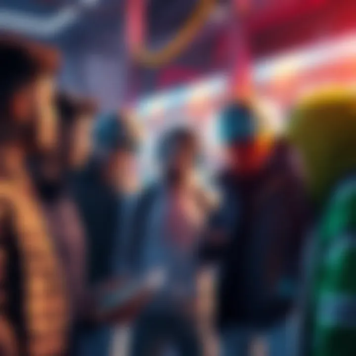 Frustrated game collectors discussing price hikes Group of video game collectors expressing frustration over increased prices for in-game charms and items