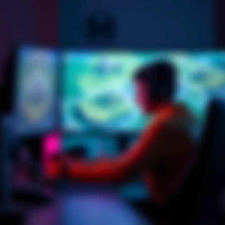 A gamer sits in front of a screen, looking tired and frustrated while playing a game with a large map, showcasing the exhausting gameplay.