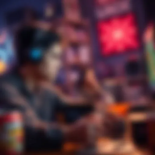 Frustrated Gamer A player looks frustrated while playing a video game, surrounded by gaming gear and snacks, representing a struggle with luck.