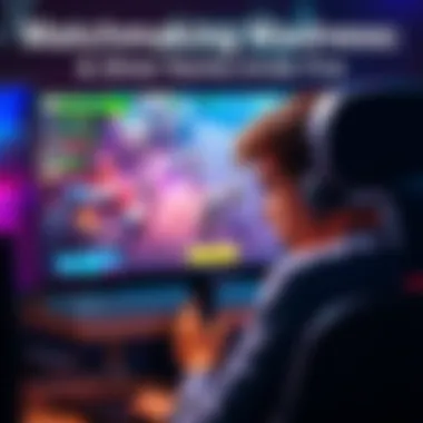 A gamer looking frustrated while playing a video game, with a chaotic match displayed on the screen, showing poor teamwork and strange player behavior.