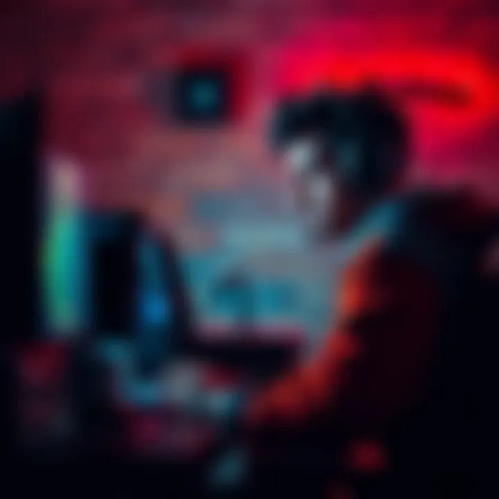 A gamer sitting in front of a computer looking disappointed, with gaming gear around them.