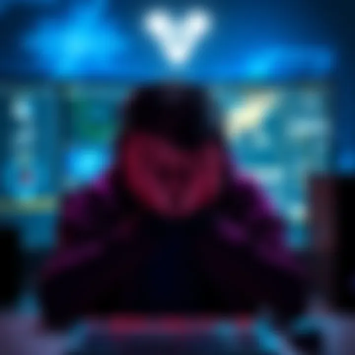 A gamer sitting in front of a screen, looking frustrated while covering their face with their hands, expressing annoyance over the requests for Destiny 3.