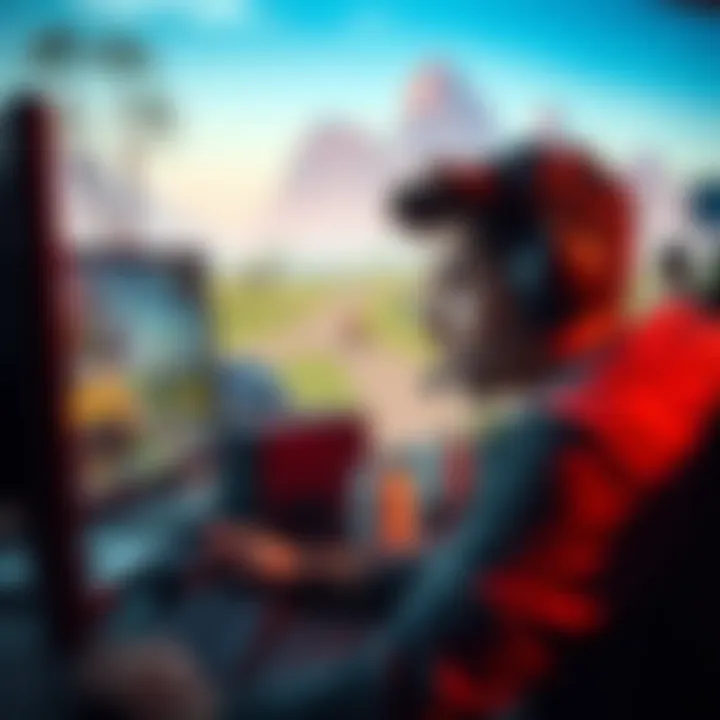 A gamer looks frustrated while playing solo, with a headset on and a screen showing a battle royale game, illustrating issues with uncooperative teammates.