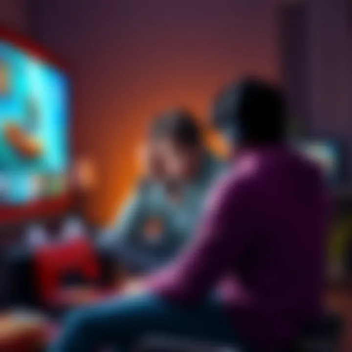 Frustrated Gamer A gamer sitting in front of a screen with a look of frustration, surrounded by game controllers and snacks, depicting the emotion of giving up on a tough video game.