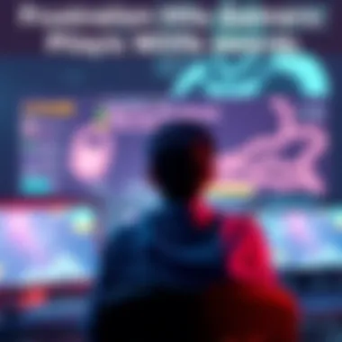 A gamer sitting at a desk, looking disappointed at a game screen showing low rewards from trans wave mods