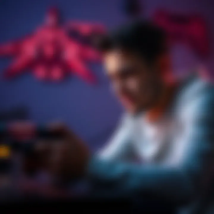 Person frustrated while gaming An individual looks frustrated while playing a video game on a console, showing emotions of annoyance and determination.