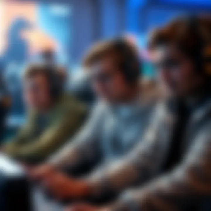 Frustrated gamer in a 3-stack team A group of three gamers sitting together, looking disappointed after a loss in their game session
