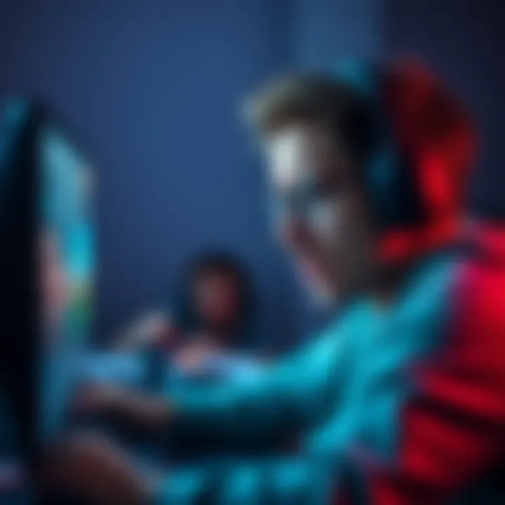 Frustrated gamer at MR16 A gamer looking stressed while playing a video game, struggling with high-level content on their screen.