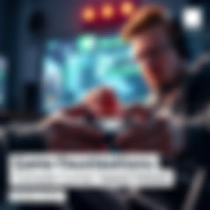 Frustrated Gamer Adjusting Console Settings A gamer shows frustration while adjusting cursor speed settings on a console controller