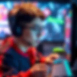 A gamer showing frustration while playing a video game, with annoying alert pop-ups on the screen