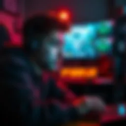 Frustrated Gamer During Auto-Start Mission A gamer looking disappointed at their screen, frustrated by an unexpected auto-start mission interrupting their gameplay, surrounded by gaming equipment