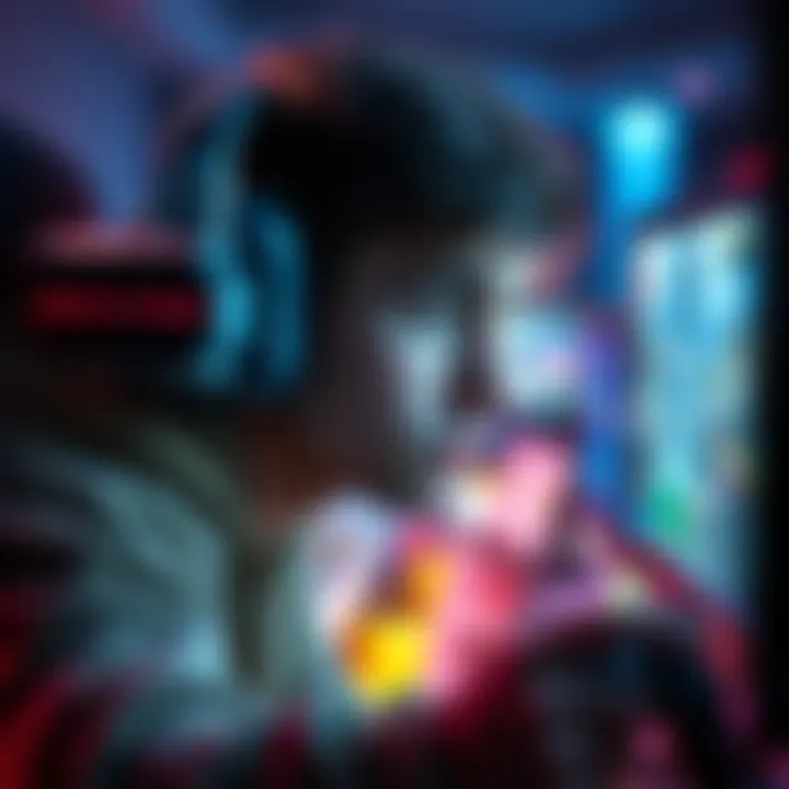 Frustrated Gamer Avoiding Ledges A gamer looks frustrated while playing a video game, avoiding ledges on the screen due to mantling issues.