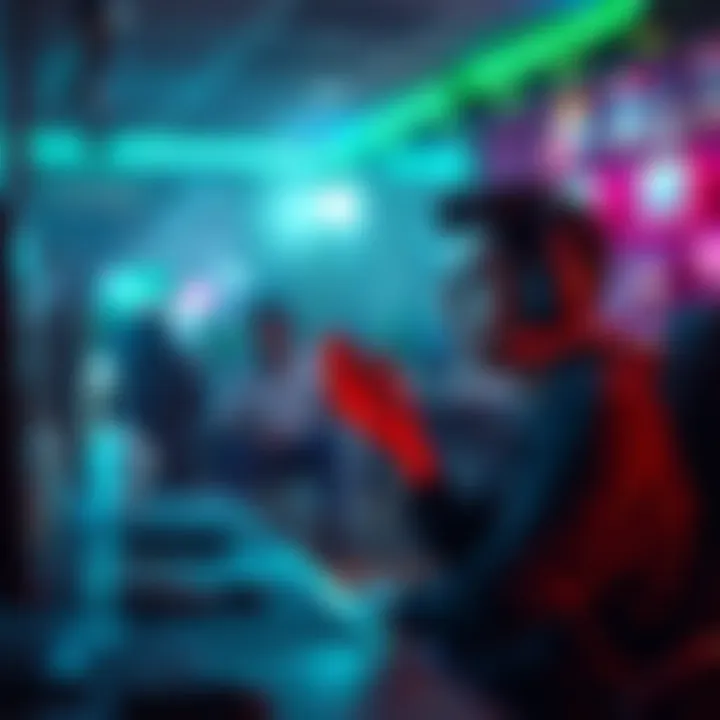 A frustrated gamer expressing disappointment in a chat room while looking at screen with chaotic multiplayer lobby.