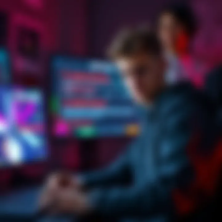 A seasoned player with a disappointed expression, sitting in front of a gaming setup, showing a CODM ranked screen with error messages and hacking clues.