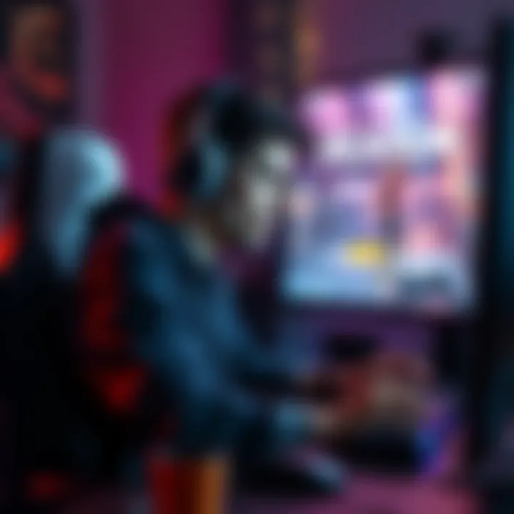 Frustrated gamer at a computer A gamer looking frustrated while playing, with a victorious match displayed on the screen, showing the disconnect between winning and leaving the game.