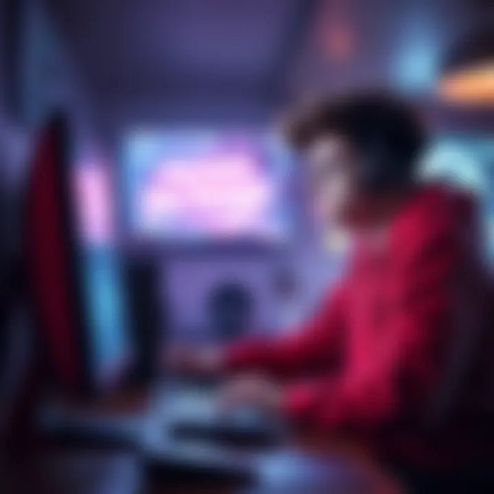 A gamer looking stressed while trying to access factions on their computer