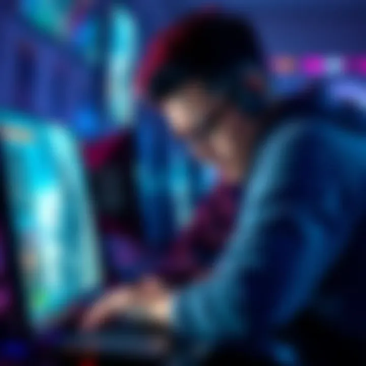 A gamer showing frustration while playing a competitive game on a computer, highlighting the effects of aim assist.