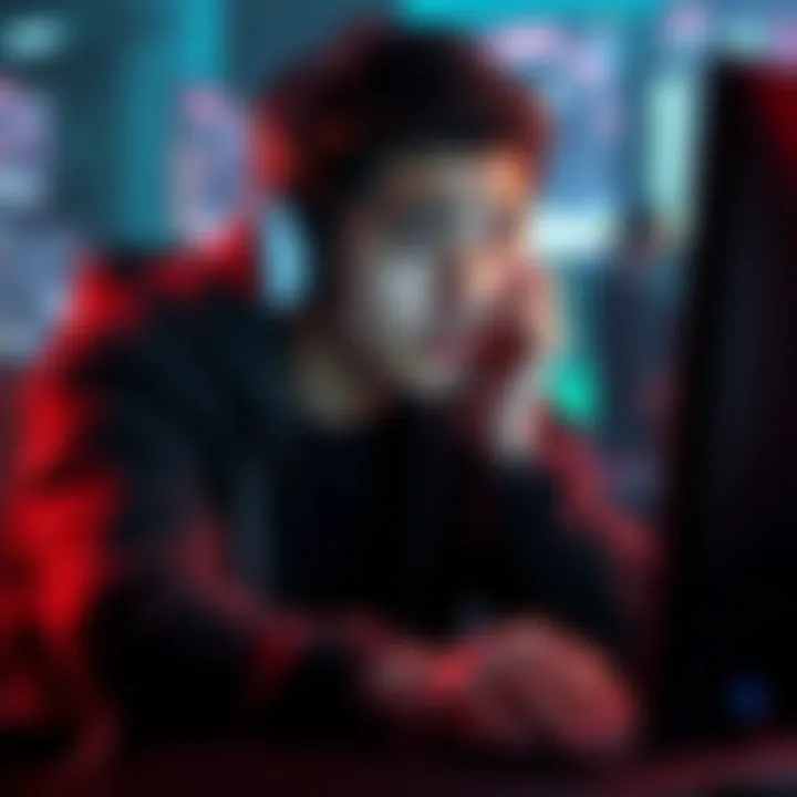 Frustrated gamer looking at computer A frustrated gamer staring at a computer screen, showing disappointment over a perceived ineffective anti-cheat system