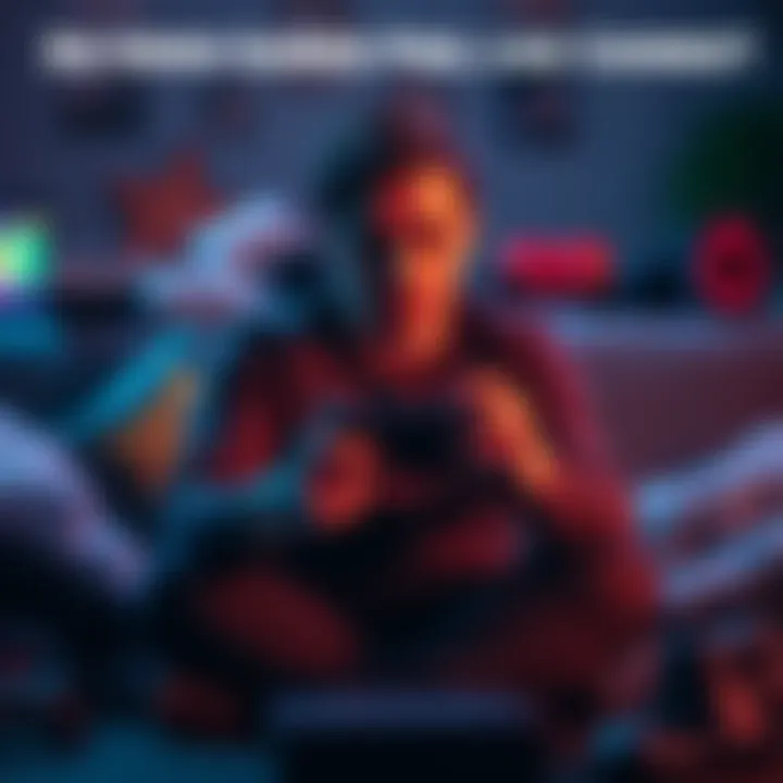 A person sitting on a couch looking frustrated while holding a game controller, surrounded by gaming paraphernalia.