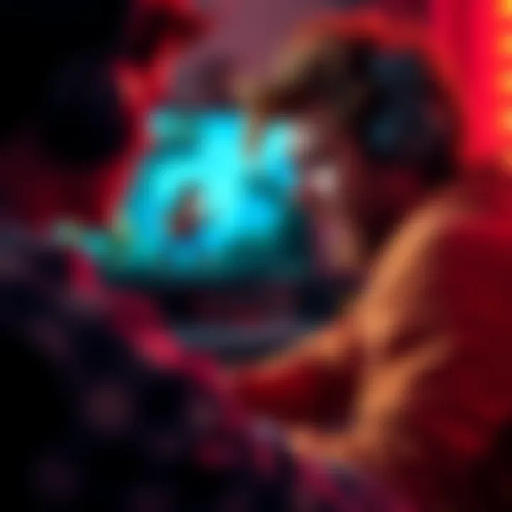 Frustrated gamer dealing with a whiny character A gamer showing frustration while playing an adventure game with a whiny character on screen