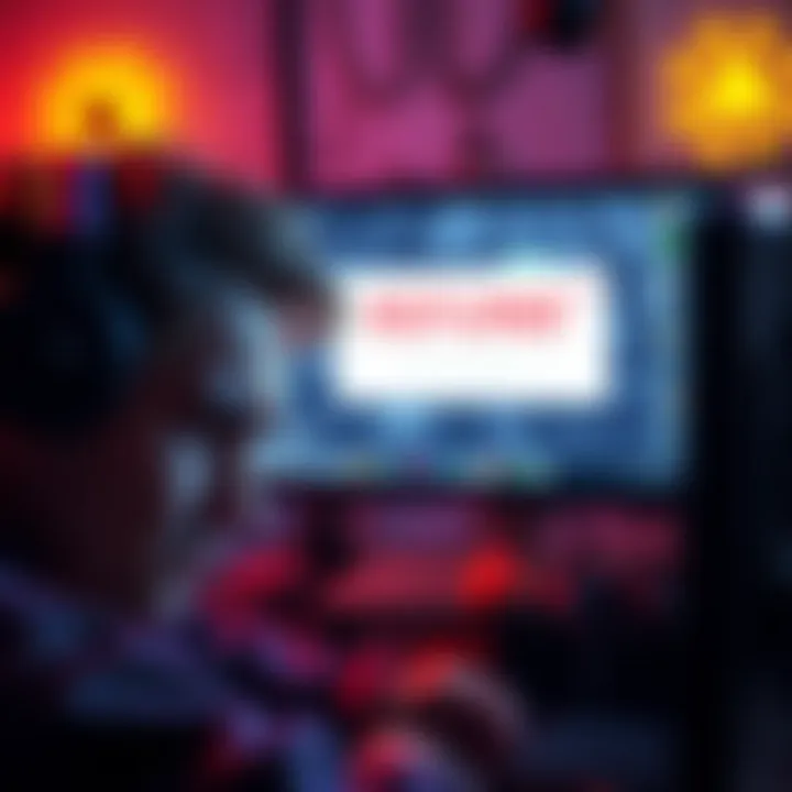 A person is frowning while looking at a computer screen showing a denied refund message for a video game