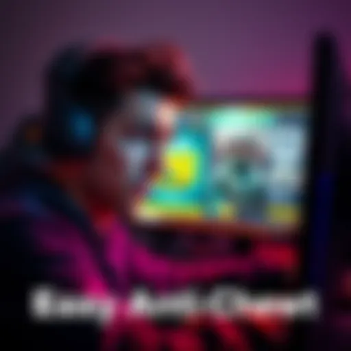 A gamer looking frustrated while facing issues with Easy Anti Cheat, showing a computer screen with Epic Games titles blocked