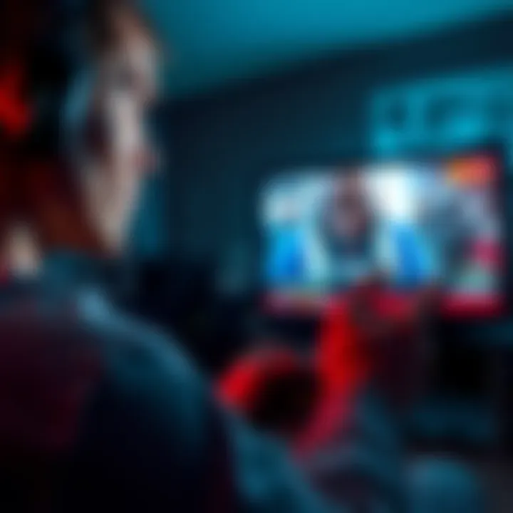 Frustrated gamer facing the first killer character A gamer looks disappointed while playing, showing the screen with the first killer character in a game setting
