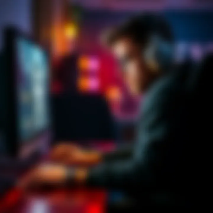 A gamer sitting at a computer, looking frustrated while playing an extraction shooter, with a focus on the game's key inventory screen.