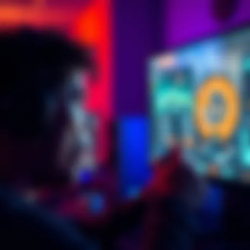 A frustrated player staring at a screen showing lag and black screens while trying to play a video game.