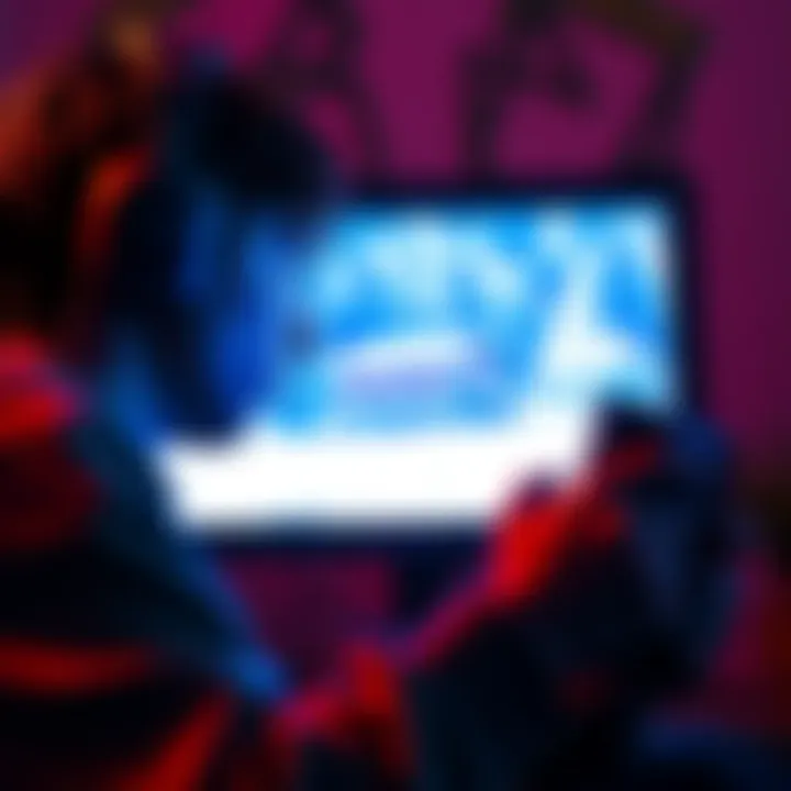 A gamer experiencing frustration with a lagging video game, looking at a frozen screen