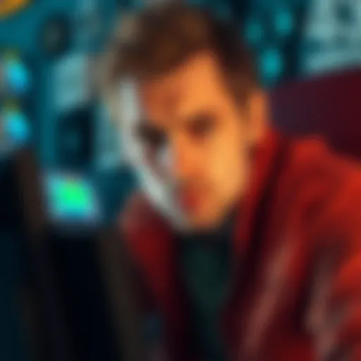 A gamer looks frustrated while playing Marathon, with an intense expression on their face, surrounded by game graphics and a messy gaming setup.