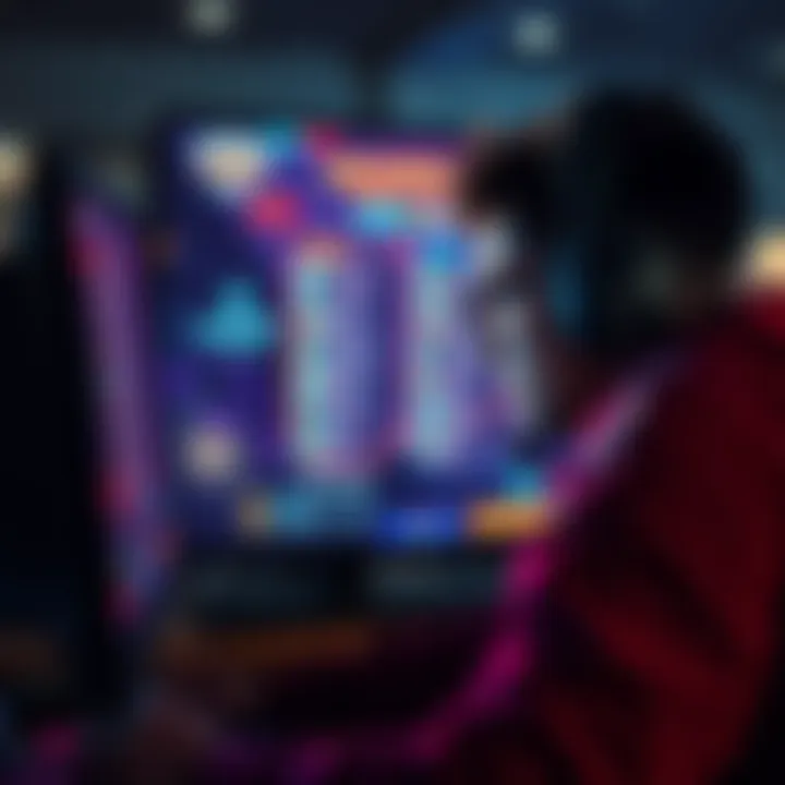 A gamer showing frustration while staring at a matchmaking screen during a competitive game