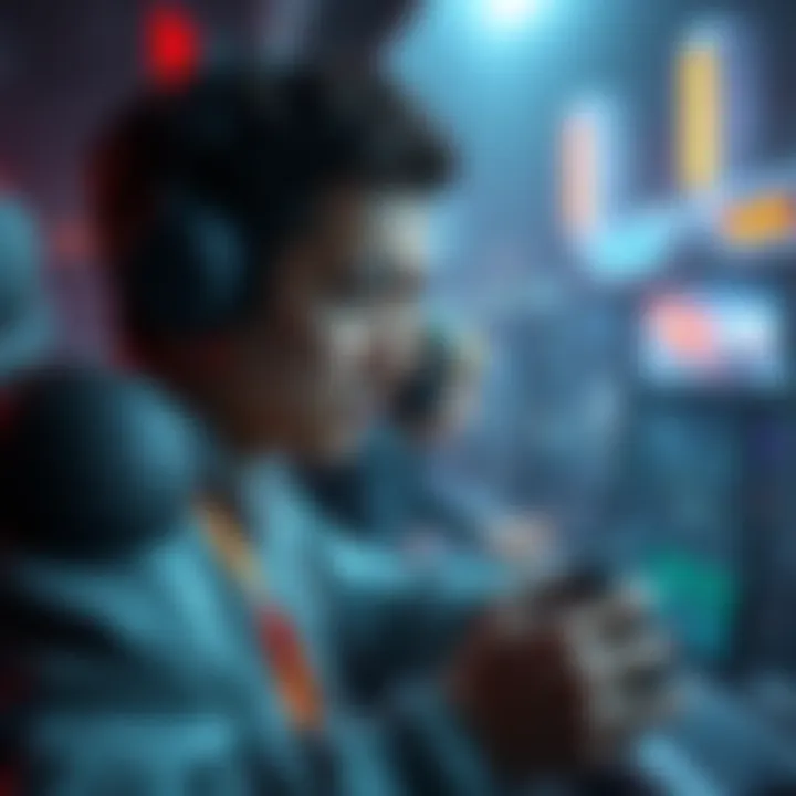 Frustrated gamer navigating a challenging level A gamer looks stressed while playing a video game, facing long gaps between beacons and difficult navigation in the game.