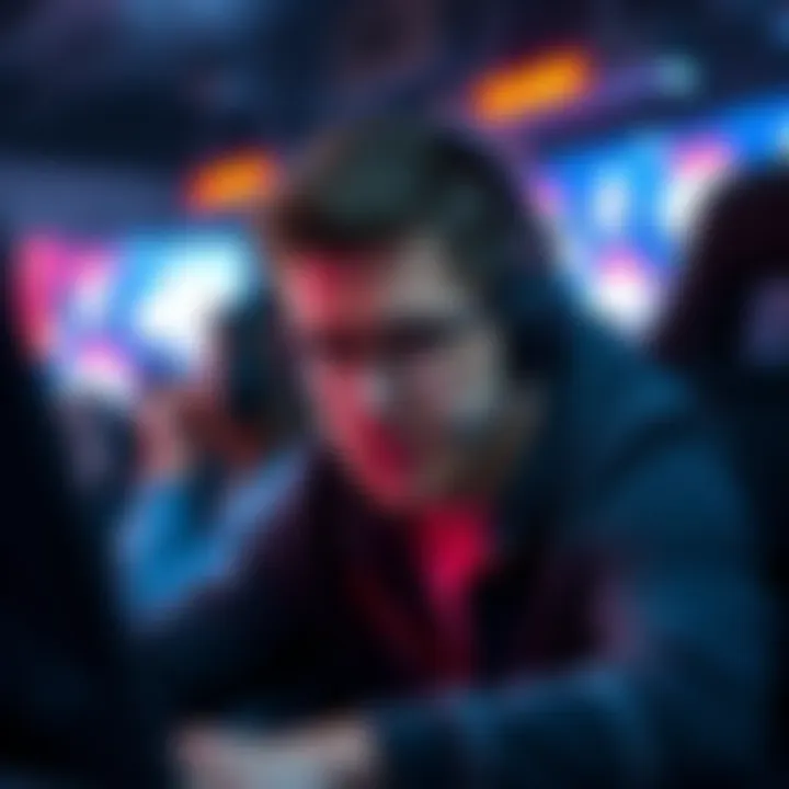 Frustrated gamer during online match A gamer appears frustrated while playing a multiplayer game, showing signs of disappointment and stress from toxic interactions and camping strategies