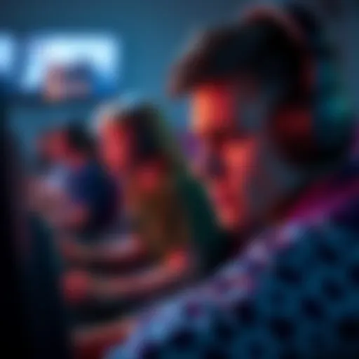 A player looks frustrated while playing a video game against high-level opponents, showing contrast between their low level and others' high levels.