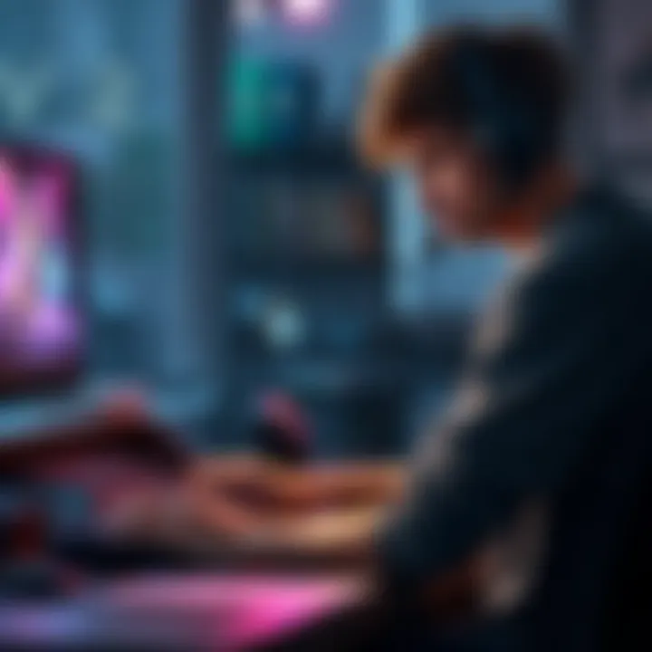 A gamer sits at a desk looking disappointed while playing a video game featuring a flying character, symbolizing frustration with recent game changes.