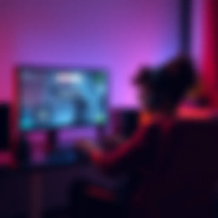 Gamer sitting at a computer, looking frustrated as they see their online status visible despite setting privacy controls. The screen shows the game ARC Raiders with visible online status indication.